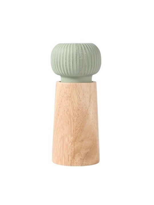 Ready Manual Set Spice Mills made of Wood in Green Color 14.3cm 1pcs