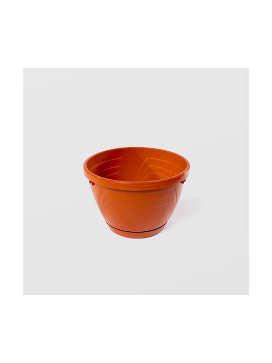 Premium Flower Pot Plastic Brown 14x10 Cm