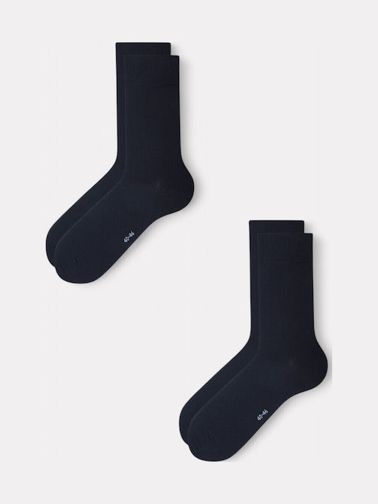 Herren Baumwollsocken Linea D'oro Total Blue Sparpack mit 2 Stück Ld502-4-blau Herren Baumwollsocken Linea D'oro Total Blue Sparpack mit 2 Stück Ld502-4-blau