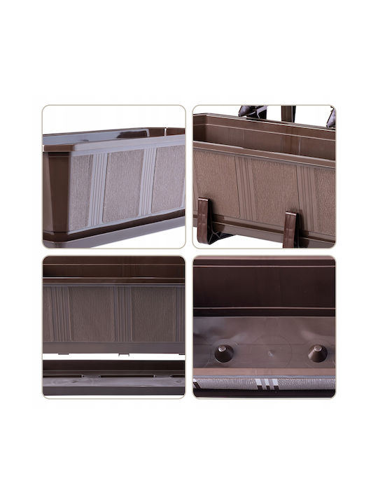 Kadax 3x Balcony Box 80cm Brown Handles