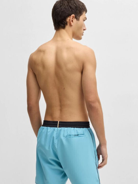 Men's Swimwear Bermuda Light Blue with Patterns
