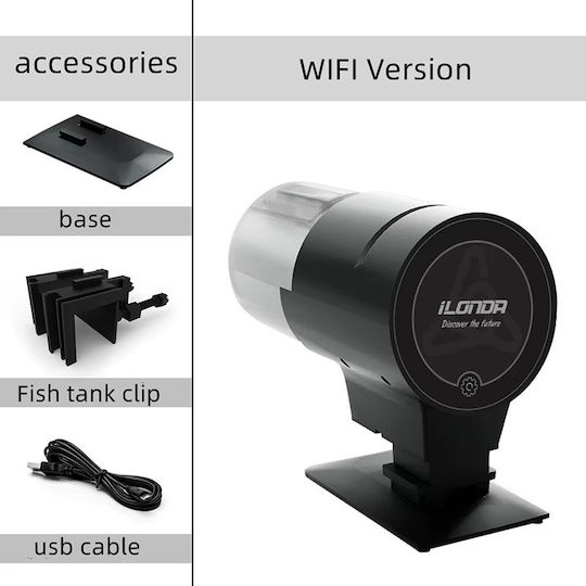 Automatic Smart Wi-Fi Feeder Vanters Aquariums 230ml M15xW7.5xH12.5cm