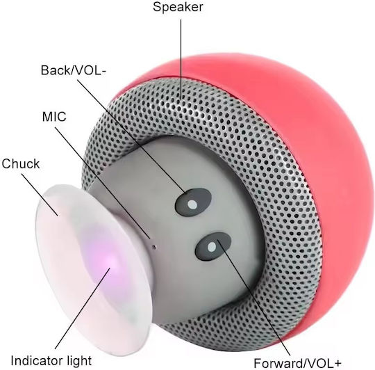Mushroom shaped Bluetooth-Lautsprecher 3W mit Akkulaufzeit bis zu 2.5 Stunden Rot