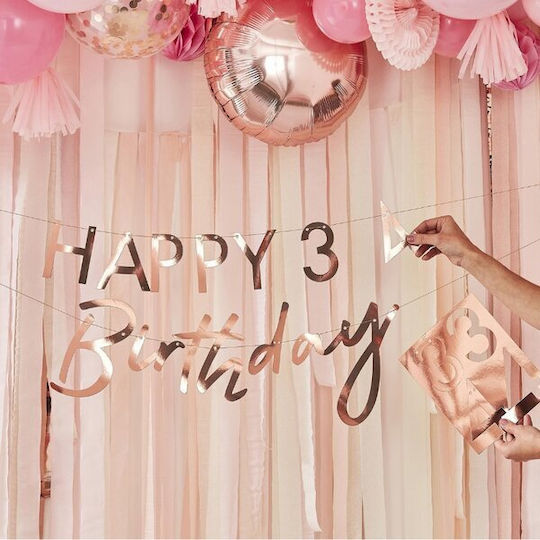 Happy Birthday Garland 1.5m Rose Gold