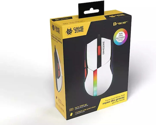 Tracer Gamezone RGB Gaming Ποντίκι 12000 DPI Λευκό