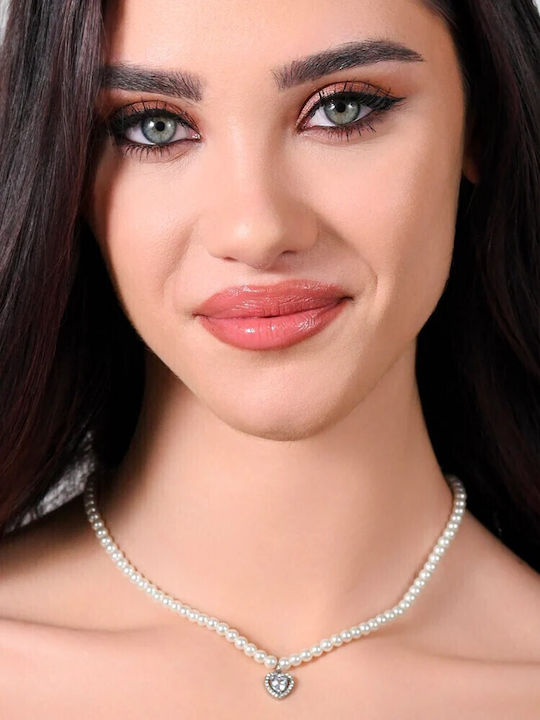 Luca Barra Necklace from Steel with Pearls