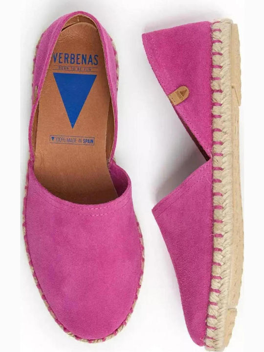 Serraje Women's Leather Espadrilles Fuchsia