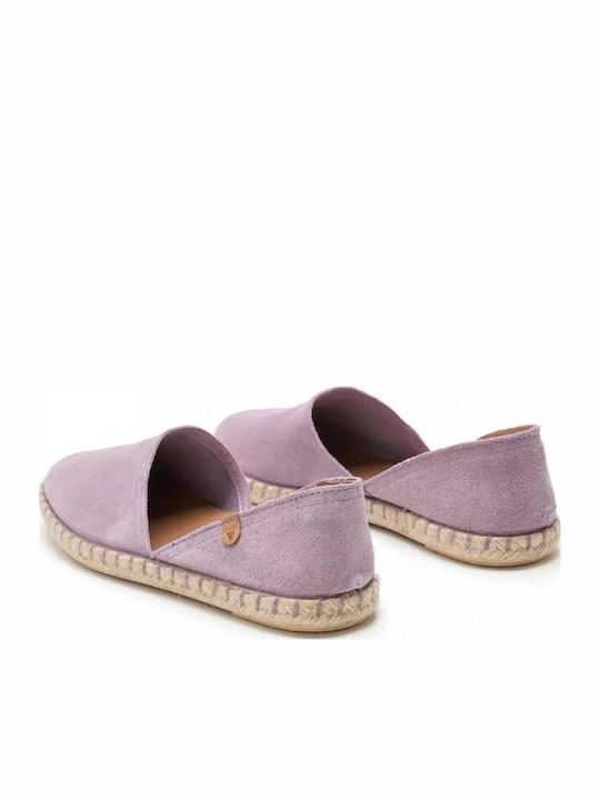 Serraje Women's Leather Espadrilles Purple
