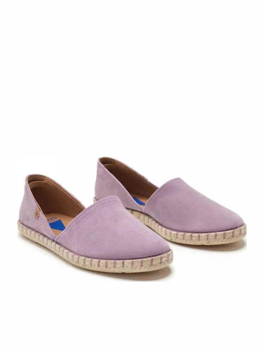 Serraje Women's Leather Espadrilles Purple