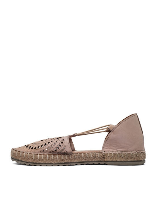 Lederne Damen Espadrilles in Rosa Farbe