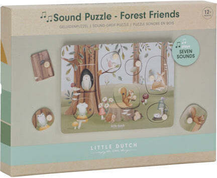 Ξύλινο Παιδικό Puzzle Σφηνώματα Forest Friends για 12+ Ετών 7pcs Little Dutch