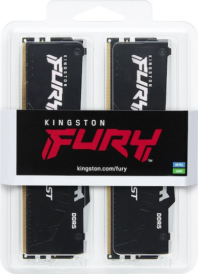 Kingston Fury Beast RGB DDR5 64GB RAM with 2x32GB Modules and Speed 6400 for Desktop