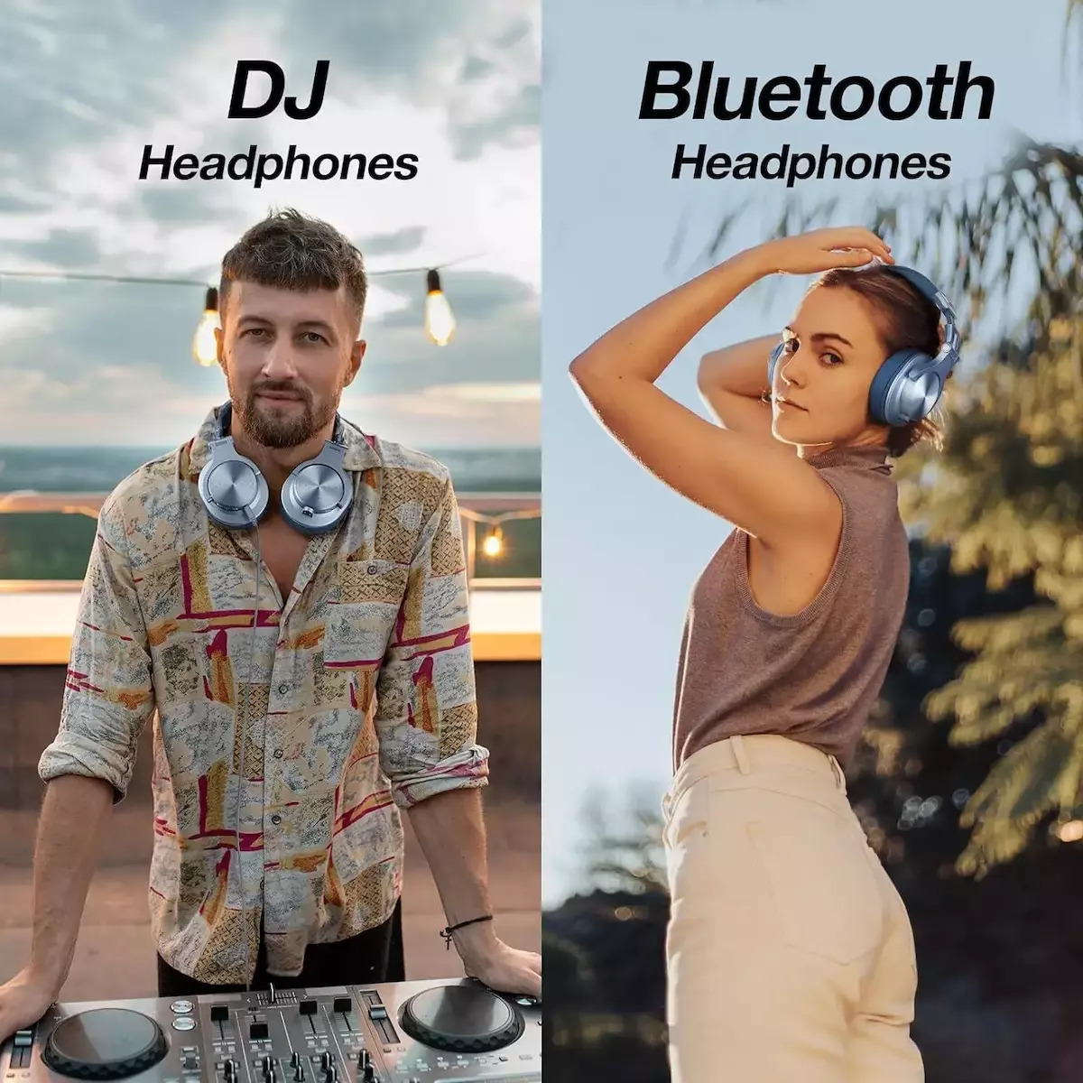 OneOdio Fusion A70 Ασύρματα / Ενσύρματα Over Ear Ακουστικά με 72 ώρες Λειτουργίας Μπλε