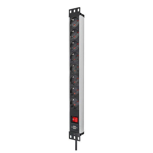 Brennenstuhl Alu Line Πολύπριζο Rack 8-WAY 1τμχ