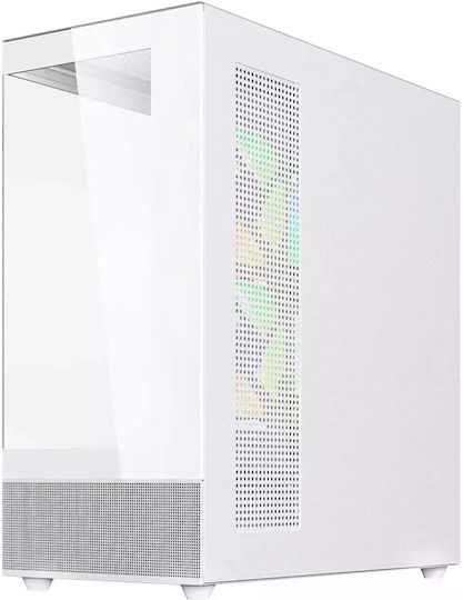 Savio Sigma X1 Gaming Midi-Turm Computergehäuse mit Seitenfenster Weiß