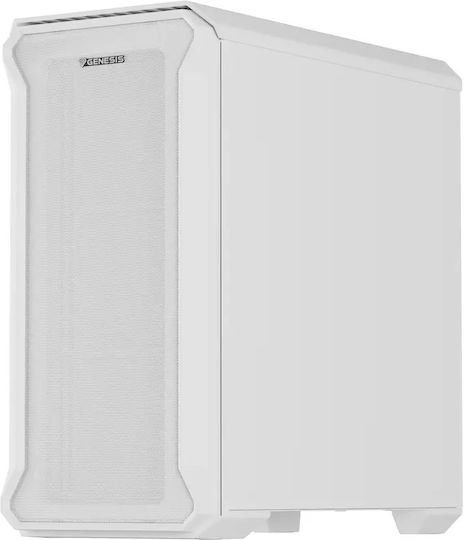 Genesis Irid 503 Gaming Mikro-Turm Computergehäuse mit Seitenfenster Weiß