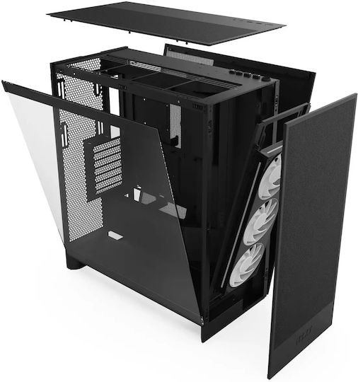 NZXT H7 Flow RGB Gaming Midi Tower Κουτί Υπολογιστή με Πλαϊνό Παράθυρο Μαύρο