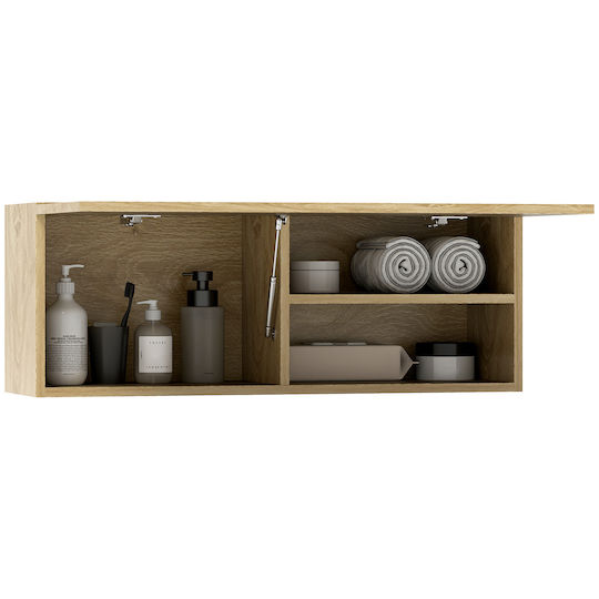 HomCom Ντουλάπι Μπάνιου 80x25x30cm Φυσικό Ξύλο