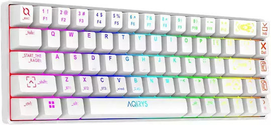 Aqirys Mira Wireless Gaming Mechanical Keyboard 65% with Outemu Red switches and RGB lighting (English US) White