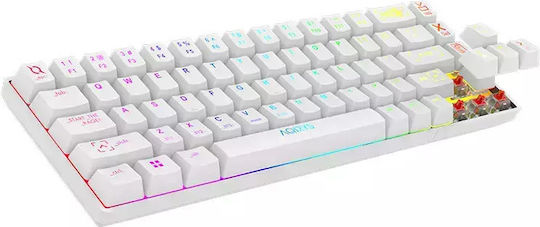 Aqirys Mira Wireless Gaming Mechanical Keyboard 65% with Outemu Red switches and RGB lighting (English US) White