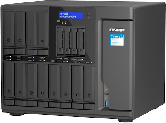 QNap NAS Tower with 16 slots for HDD/SSD (TS-1655-8G)