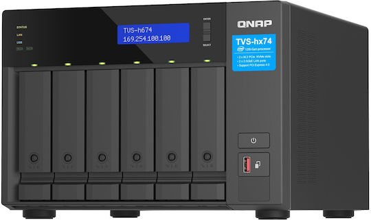 QNap TVS-h674 NAS Tower με 6 θέσεις για HDD/M.2/SSD και 2 θύρες Ethernet