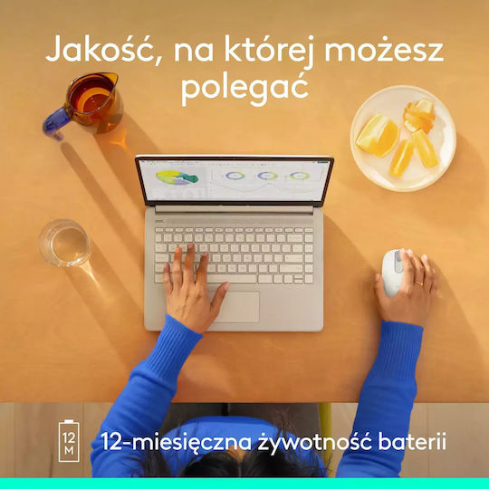Logitech M196 Безжичен Bluetooth Мишка Off White