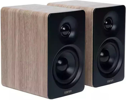 Edifier M60 Ασύρματα Ηχεία Υπολογιστή 2.0 με Bluetooth και Ισχύ 30W σε Καφέ Χρώμα