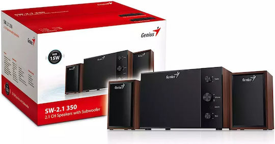 Genius SW-2.1 300 Ηχεία Υπολογιστή 2.1 με Ισχύ 15W Καφέ