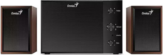 Genius SW-2.1 300 Ηχεία Υπολογιστή 2.1 με Ισχύ 15W Καφέ