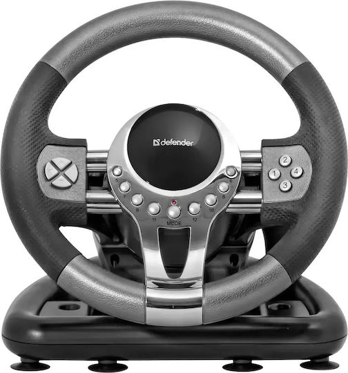 Defender Forsage GTR Τιμονιέρα με Πετάλια για PC με 180° Περιστροφής