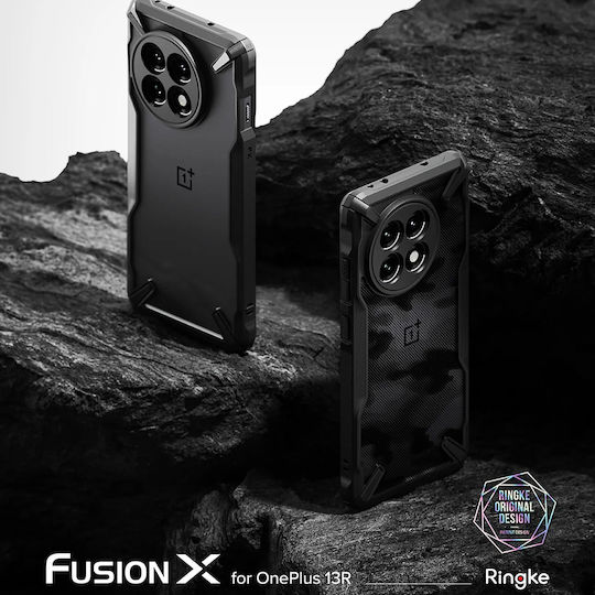 Ringke Fusion X Back Cover Silicone 2mm with Strap Black (OnePlus 13R)