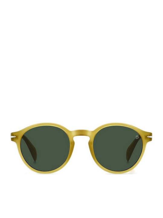 David Beckham Unisex Sunglasses with Yellow Plastic Frame and Green Lens DB 1178/S 40G/QT