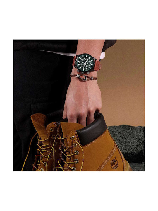 Timberland Watch Battery with Brown Leather Strap