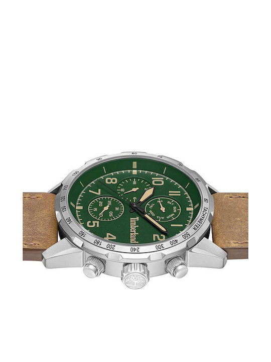 Timberland Campton Ανδρικό Ρολόι Χρονογράφος Μπαταρίας με Καφέ Δερμάτινο Λουράκι