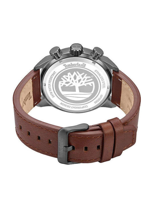 Timberland Henniker II Men's Watch 46mm Battery with Brown Leather Strap