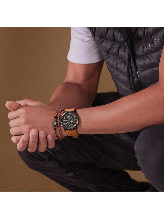 Timberland Campton Men's Watch Battery with Brown Leather Strap