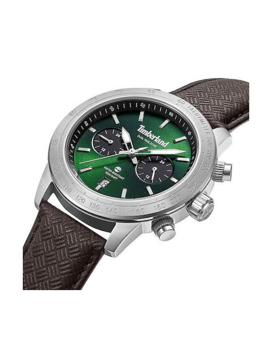 Timberland Raynham Men's Watch Chronograph Battery with Brown Leather Strap