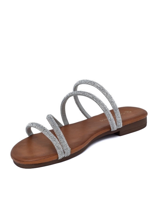 Women's Flat Sandals in Brown Color