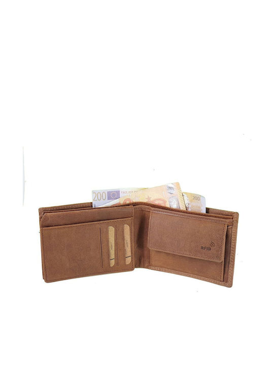 Кожен Мъжки Портфейл с RFID Бежов