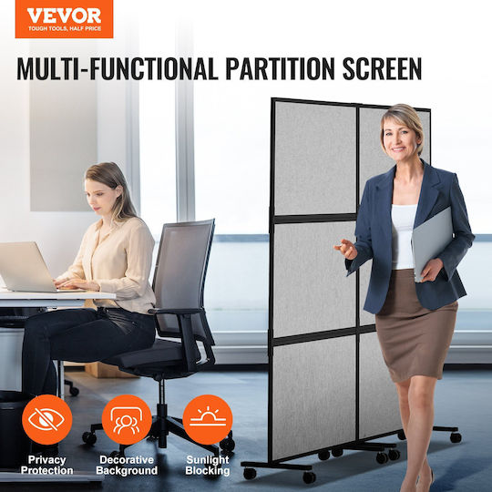 Vevor Acoustic Room Divider Partition Panel Screen Privacy 2 Pack Ανοιχτό Γκρι