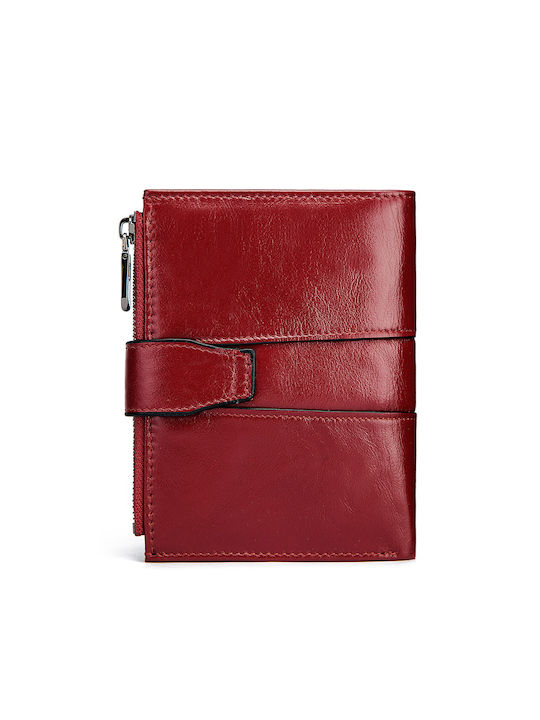 Legend Accessories Men's Leather Wallet with RFID Red