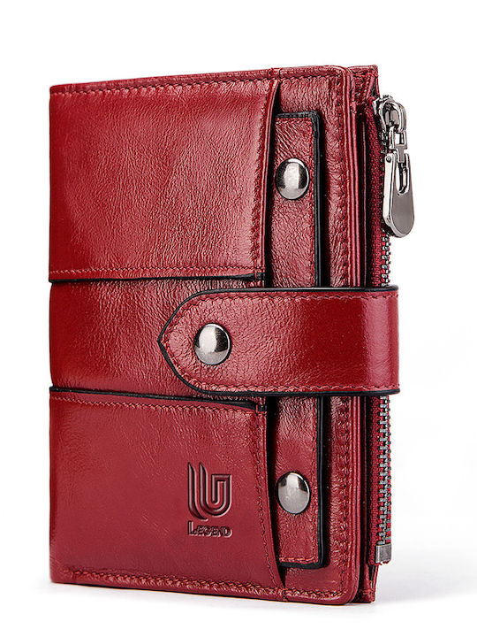 Leather Men's Wallet Classic with RFID Red