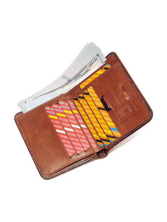 Leather Men's Wallet Classic with RFID Tabac Brown