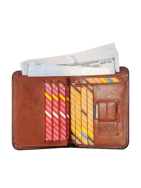 Leather Men's Wallet Classic with RFID Tabac Brown