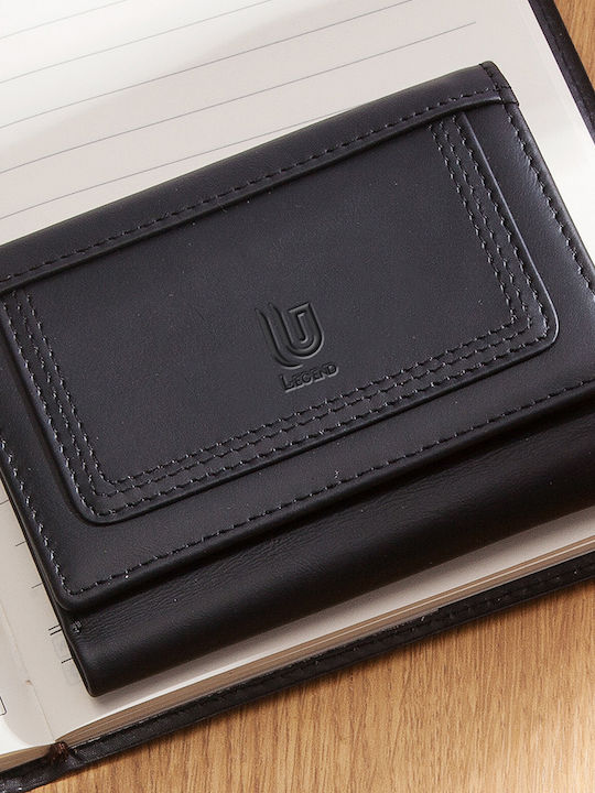 Leder Herren Geldbörse mit RFID Schwarz