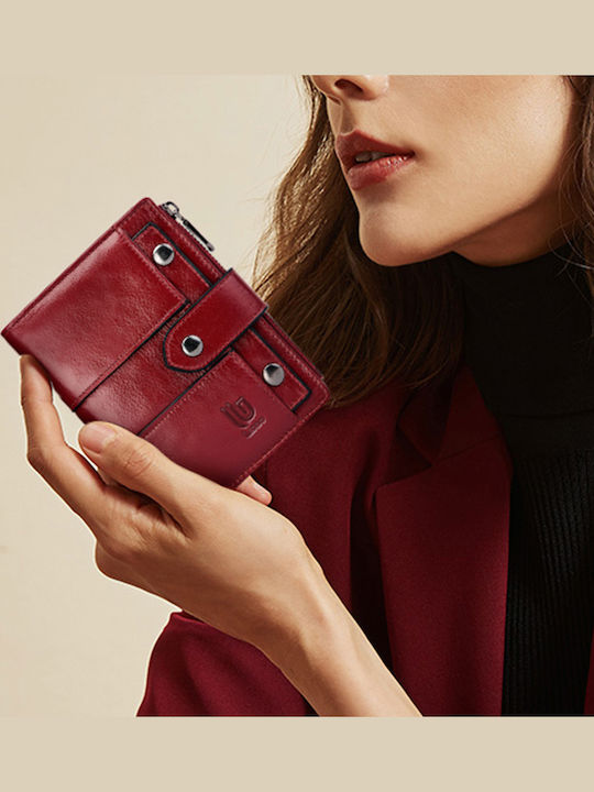 Leather Men's Wallet Classic with RFID Red