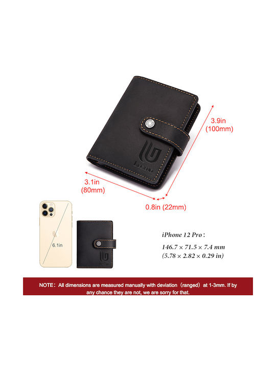 Δερμάτινο Ανδρικό Πορτοφόλι με RFID και Μηχανισμό Slide Μαύρο