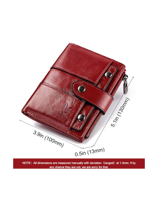 Leather Men's Wallet Classic with RFID Red