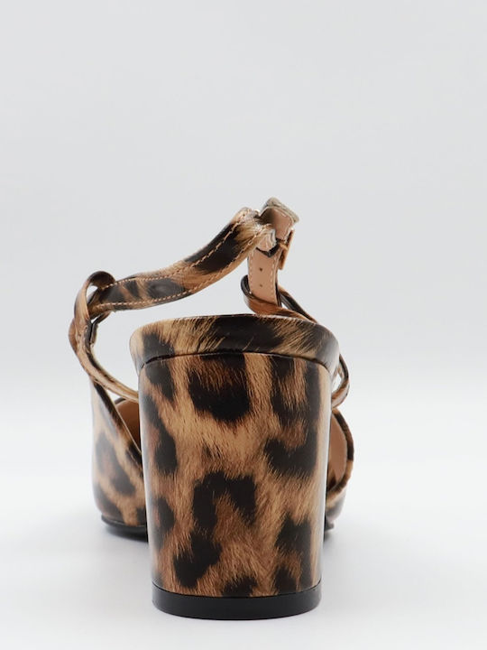 Pumps mit Riemchen Animal Print